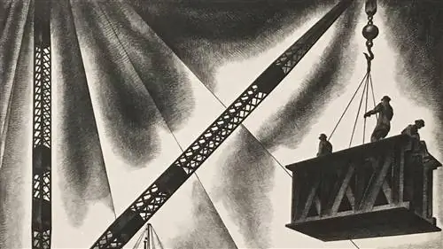 Одно из многих изображений, полных диагональных линий, находящихся в музее