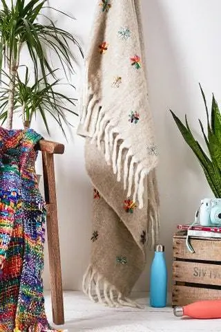 Пухленькие кремового цвета и с вышитыми цветами. Он доступен на сайте Urban Outfitters. buttongroup Купить у…