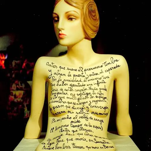 'Ожидание' 1994. Фрагмент картины Хорхе Луиса Борхеса 'Ожидание' на манекене