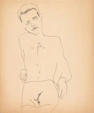 Лежащий обнаженный мужчина 1957