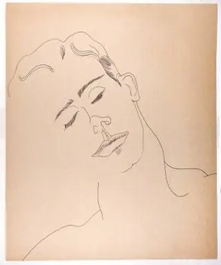 Эскиз мужского лица тоже 50-х годов