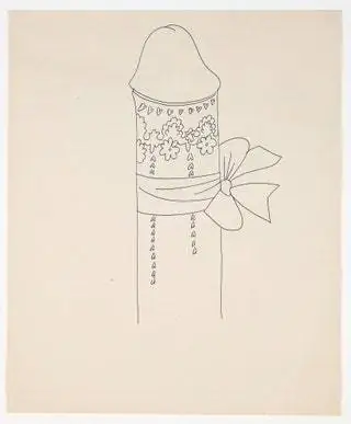 Изысканные мужские гениталии с бантиком 50-х годов