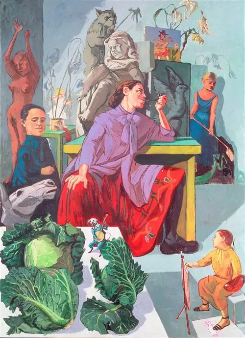 Художник в своей студии, 1993. &copy; Паула Рего