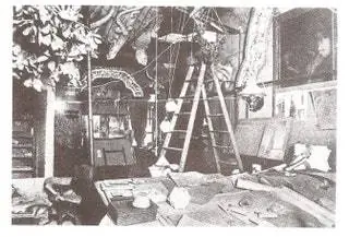 Мастерская Гауди с картиной Фрая Аранды, датированная июлем 1926 года