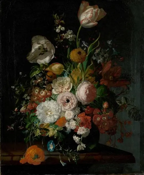'Stilleven met bloemen in een glaze vaas' Рэйчел Рюйш 1690 1720