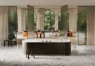 Дизайнерская кухня Xtone Ceppo White и Xtone Steel Stripe Brown от Porcelanosa.nbsp Дизайнерская кухня Xtone Ceppo White и Xtone Steel Stripe Brown от Porcelanosa.nbsp
