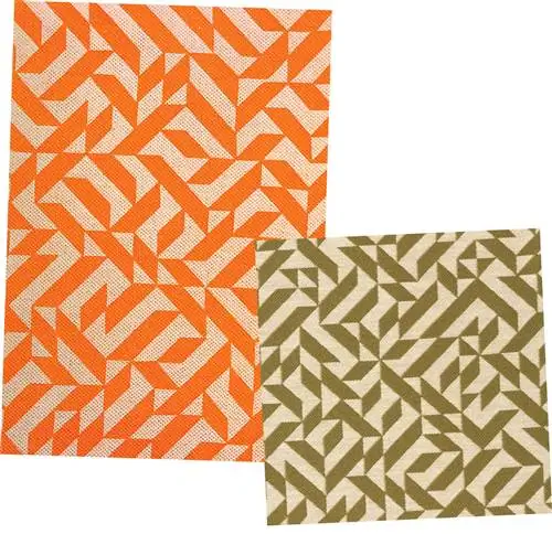 Ткань Eclat в оттенках зеленого и оранжевого от Anni Albers