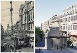 В 1920-х годах эстрада, спроектированная Антонио Паласиосом, принимала прохожих на станции метро «Гран-Виа».…