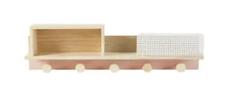 Paulownia 5 Hook Shelf Hanger & Mail Organizer Paulownia 5 Hook Shelf Hanger & Mail Organizer