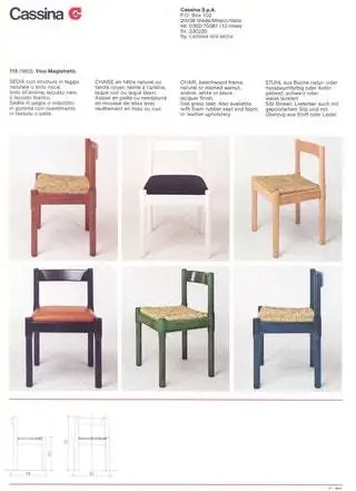 Каталог Cassina 1963 года со стулом Carimate