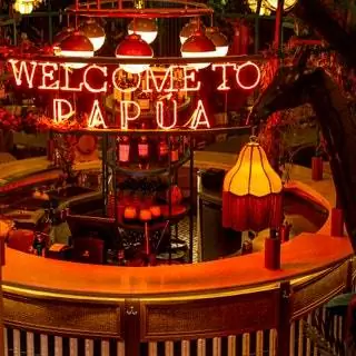 В баре Papua, созданном для того, чтобы насладиться коктейльной атмосферой, есть бар в колониальном стиле, украшенный…