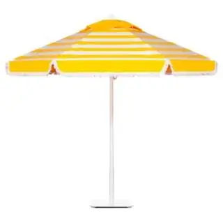 Ткань Cabana Yellow Stripe с каймой Mirasol и белой бахромой