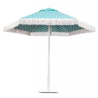 Ткань Cabana Aqua Dot с белой бахромой