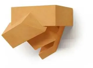 Настенная консоль Atelier Polyhedre из красной глины - современная консоль шириной 30 см