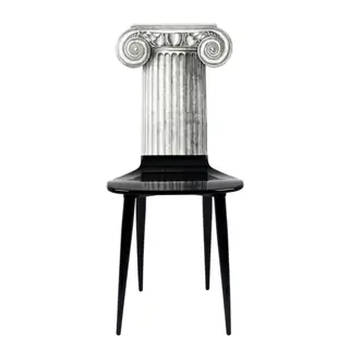Стул Capitello из лакированного дерева с рисунком Пьеро Форназетти от Fornasetti