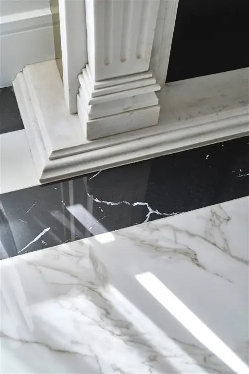 Пол из спеченного камня Calacatta Nero Marquina