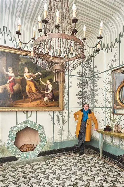 николо кастеллини гербарий мужчина в гостиной шестиугольный камин