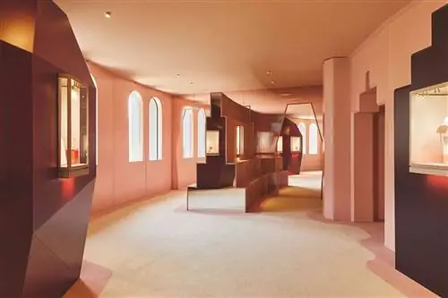 розовый интерьер здания Хайме Айона