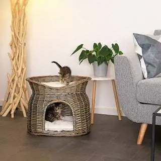 плетеные корзины для кошек