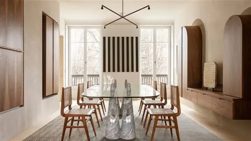 В Париже квартира, где свет и изгибы сливаются с искусством