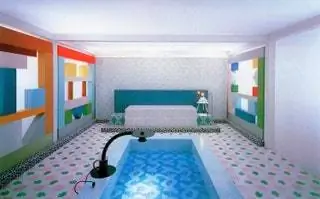 Интерьер выставки итальянского дизайна Sottsass Associati в Токио, 1984