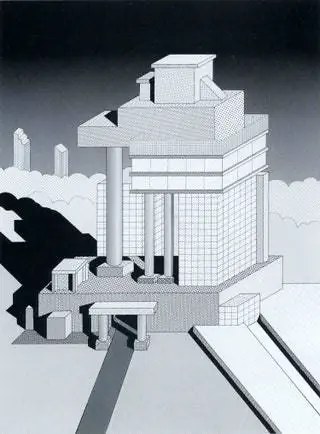 Эскиз архитектурного дизайна Этторе Соттсасса, 1983 год