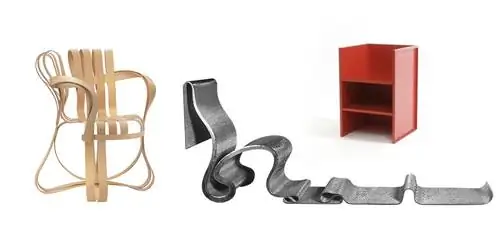 Cross Check от Фрэнка Гери для кресла Knoll London Papardelle от Рона Арада и N47 от Дональда Джадда