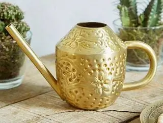 лейка с золотой металлической гравировкой