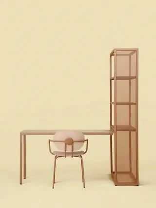 Комплект столов и полок Dry вместе со стулом Hari с подлокотниками - идеальная композиция для тех, кому необходимо…