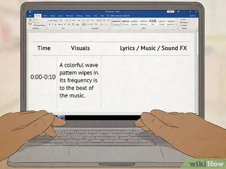 Напишите сценарий музыкального видео, шаг 6