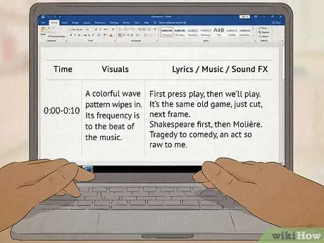 Напишите сценарий музыкального видео, шаг 7