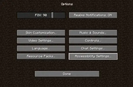 Включите субтитры в minecraft step 4