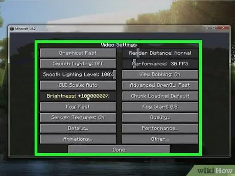 Увеличьте свою гамму в Minecraft, шаг 4