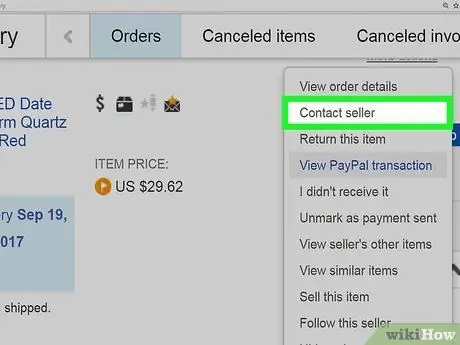 Свяжитесь с продавцом на eBay Шаг 9 Свяжитесь с продавцом на eBay Шаг 9