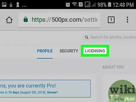 Продать фото на 500px на Android Шаг 7