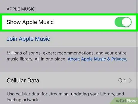 Включите Apple Music на iPhone Шаг 3