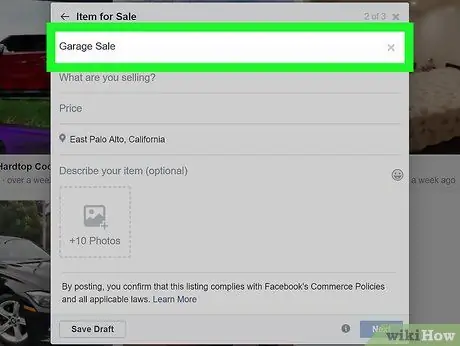 Рекламируйте гаражную распродажу в Facebook на ПК или Mac Шаг 4
