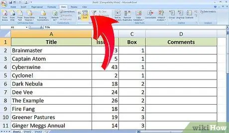 Организуйте свою коллекцию комиксов с помощью Excel Шаг 5, пункт 1