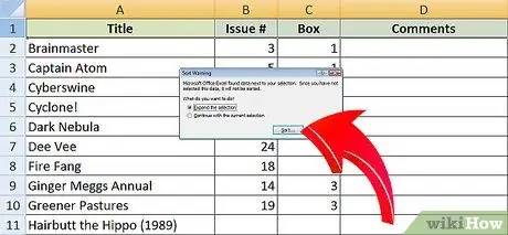 Организуйте свою коллекцию комиксов с помощью Excel Step 5 Bullet 2