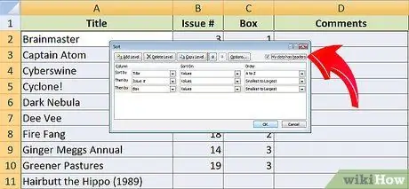Организуйте свою коллекцию комиксов с помощью Excel Step 5 Bullet 3