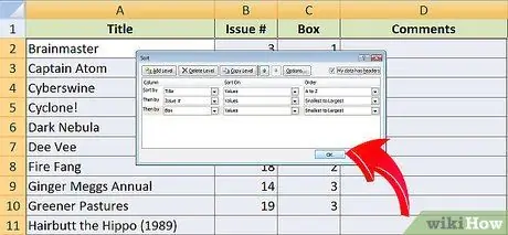 Организуйте свою коллекцию комиксов с помощью Excel Step 5 Bullet 4