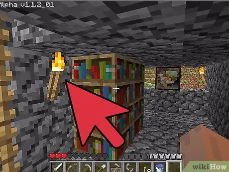 Сделайте книжную полку в Minecraft Step 9
