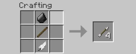 Сделайте стрелу в Minecraft Recipe