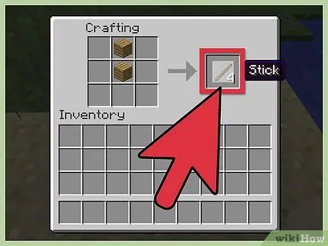 Сделайте лук и стрелу в Minecraft, шаг 2
