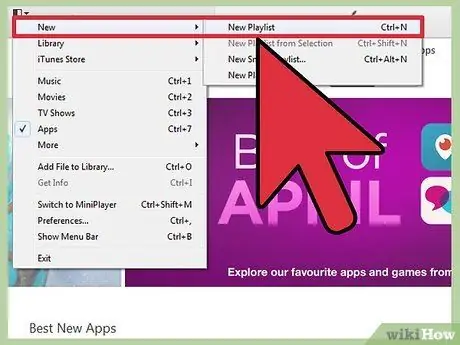 Создание списка воспроизведения в iTunes Шаг 2