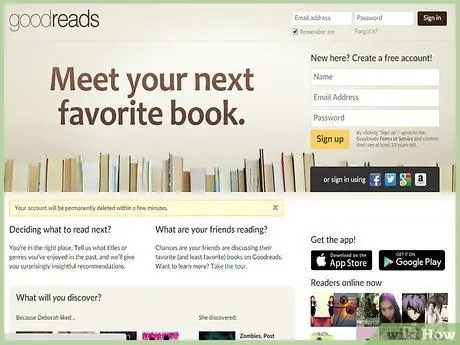 Закройте учетную запись Goodreads Шаг 8 Закройте учетную запись Goodreads Шаг 8