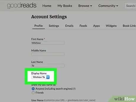 Управление информацией вашего общедоступного профиля на Goodreads Шаг 5