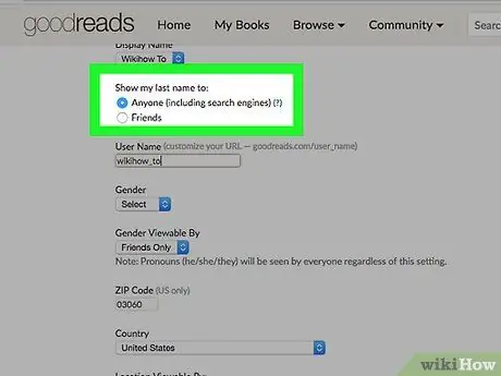 Управление информацией вашего общедоступного профиля на Goodreads Шаг 6