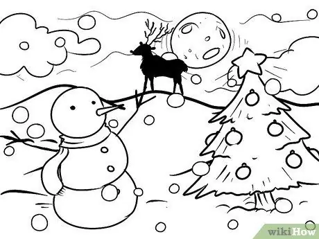Рисуем рождественский пейзаж Шаг 11
