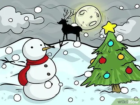 Рисуем рождественский пейзаж Шаг 12